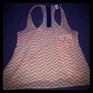 Sheer chevron tank top